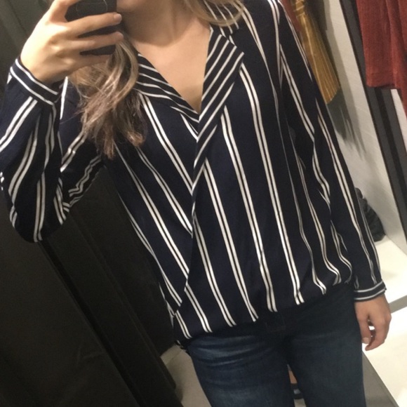 Zara Stripped Blue Blouse - Picture 5 of 5